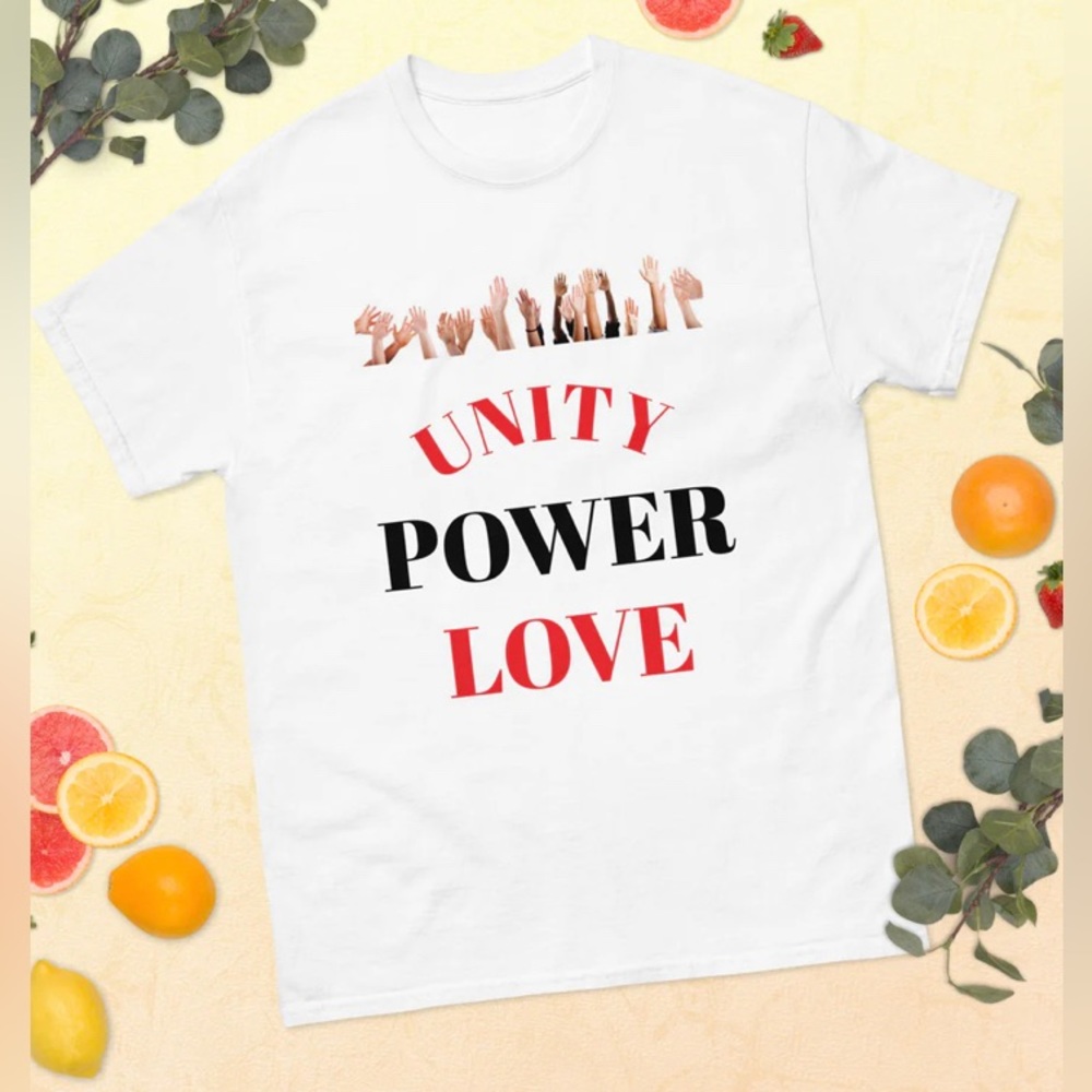 Graphic T Shirt "UNITY, LOVE, POWER